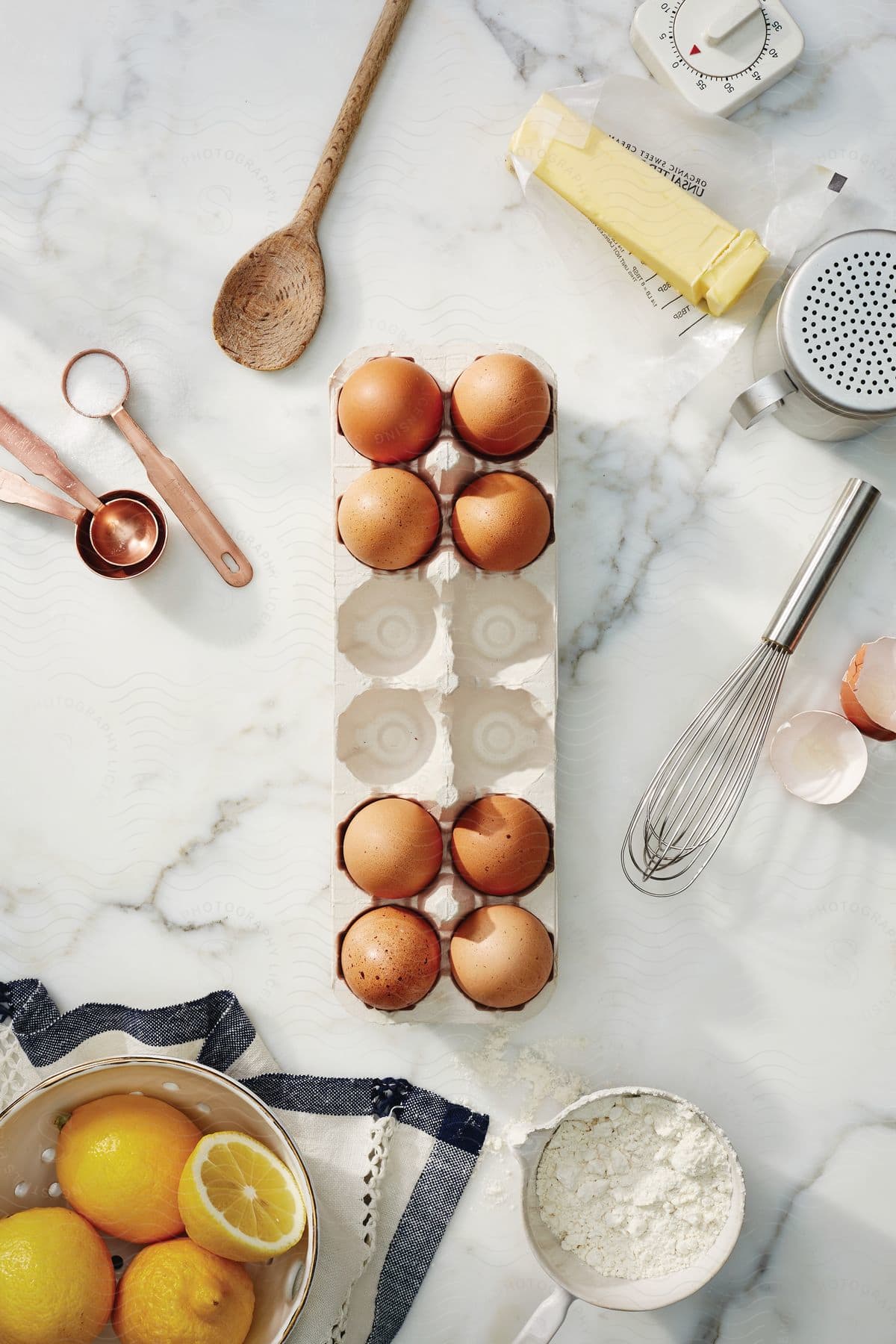 A brunch table set with cutlery and a spoon