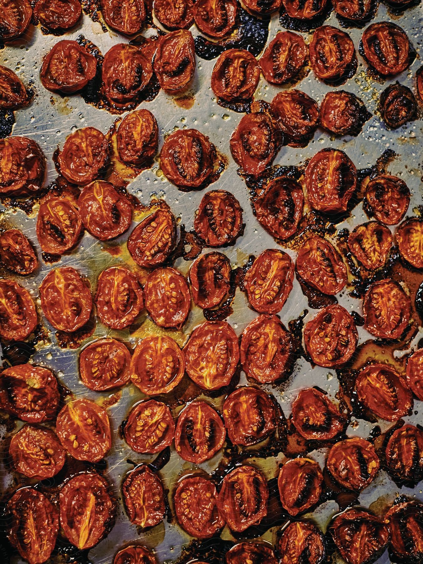 Stock photo of burnt tomatoes on a plate