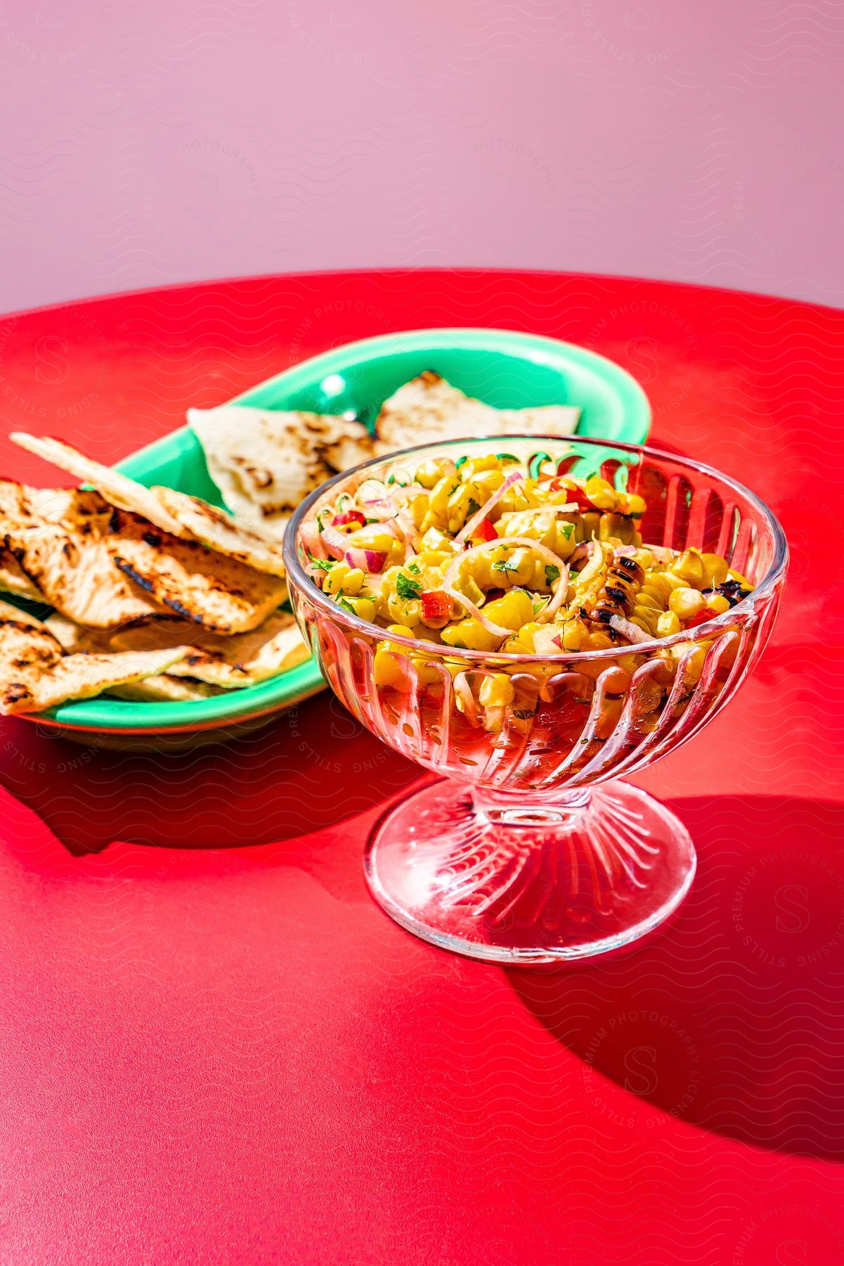 A plate with a quasedilla and food presentation