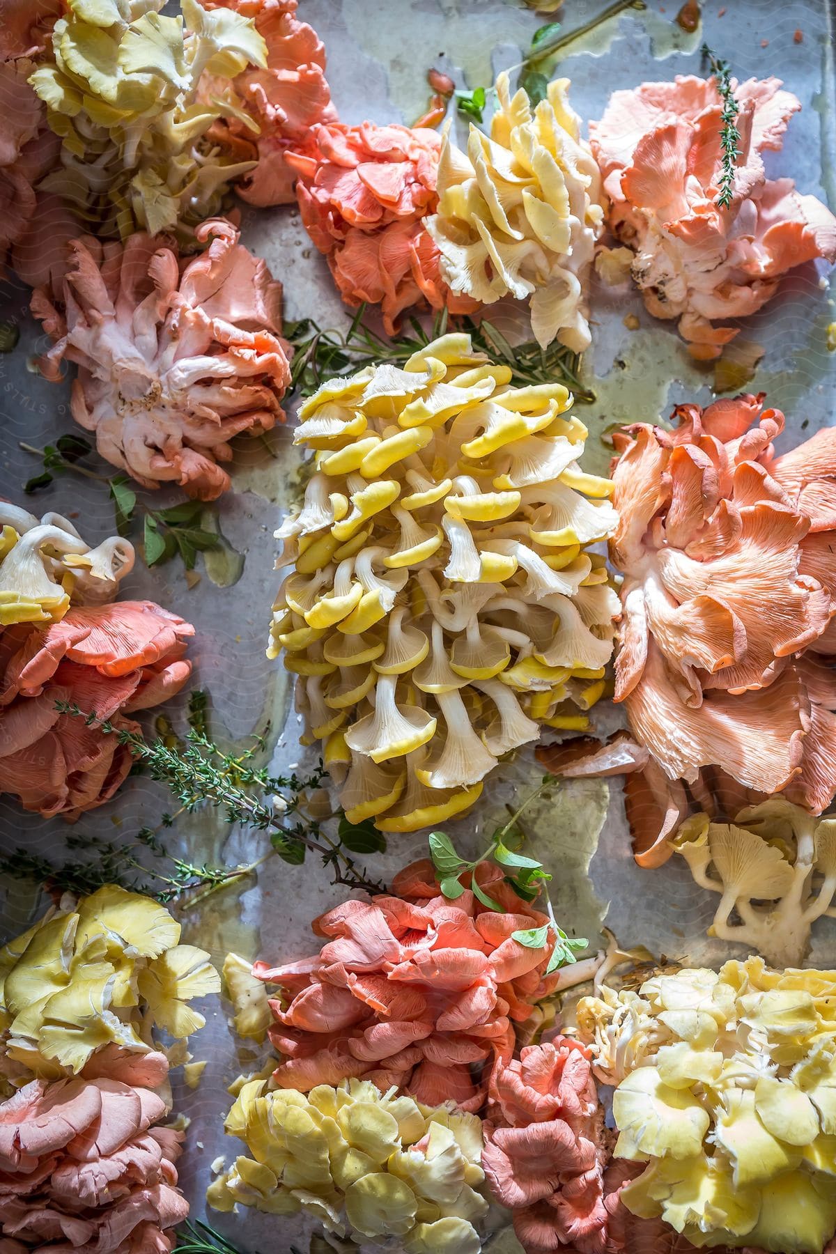 A Pink And Yellow Mushroom Placed On The Floor