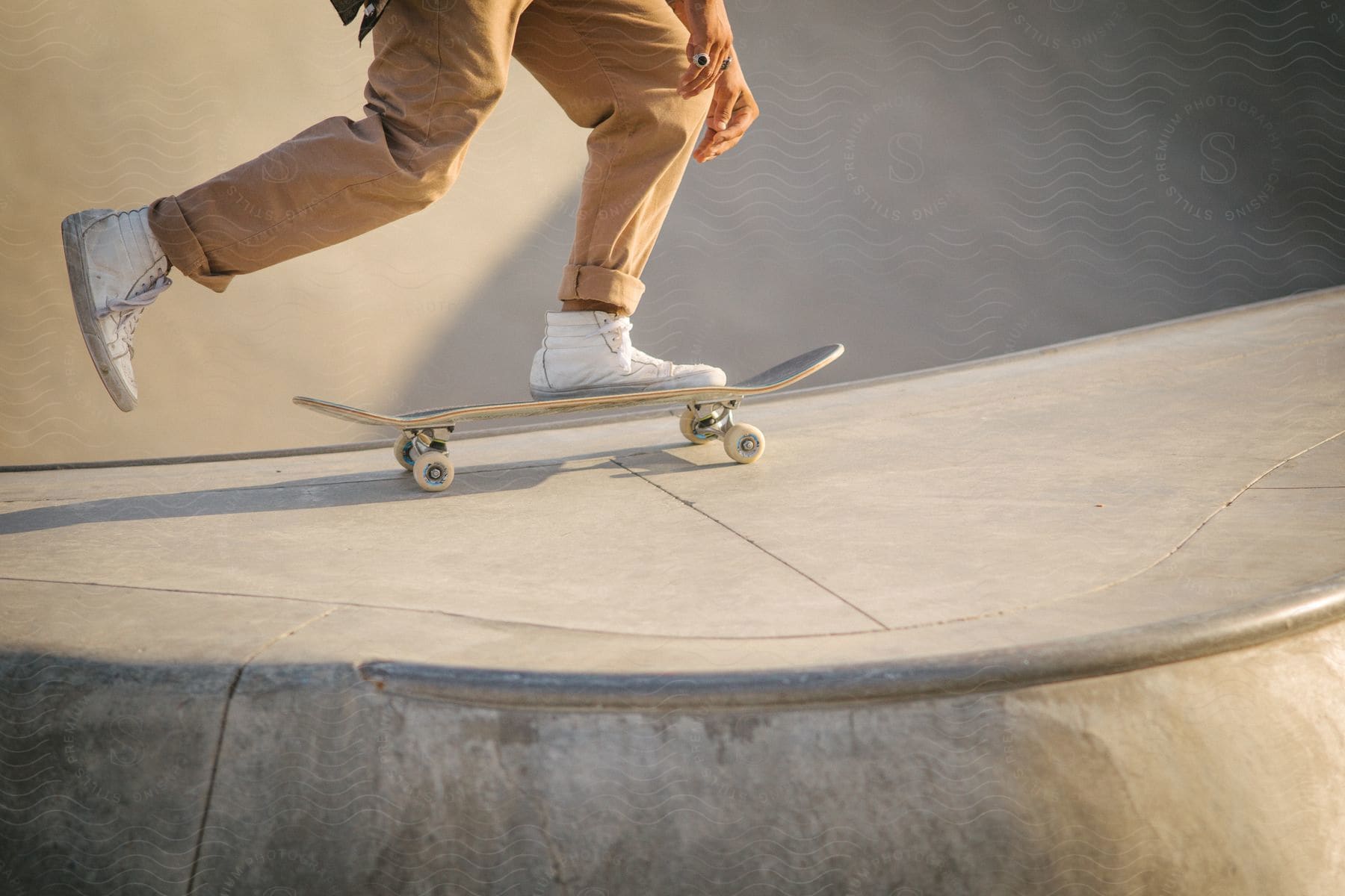 Stock photo of a man on a skateboard in los angeles