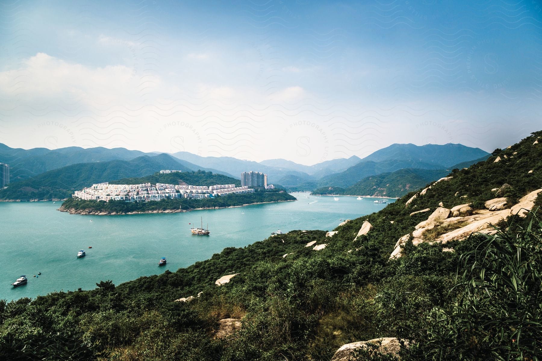 A natural landscape and sea at shek o country park