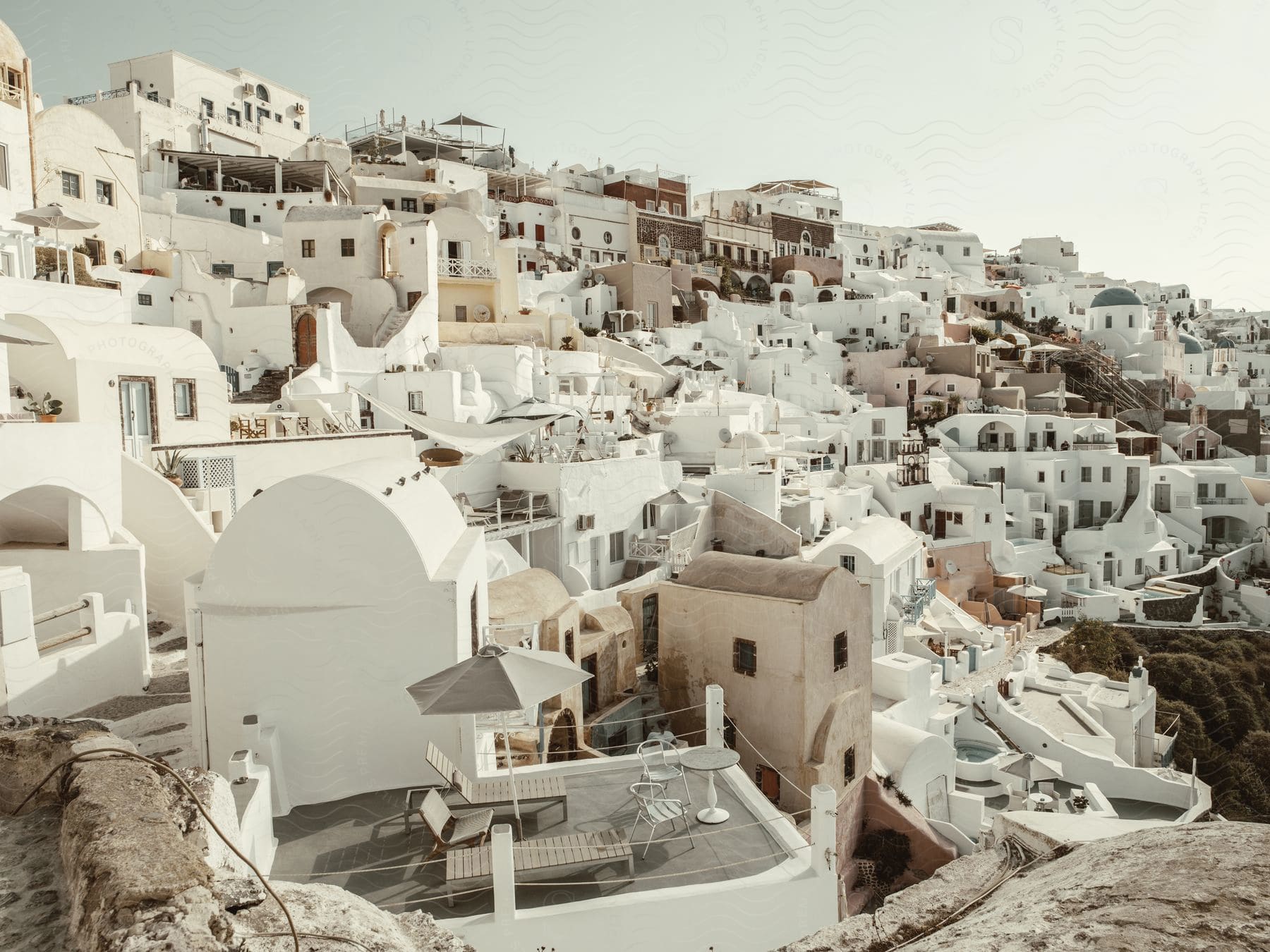 White houses in santorini greece