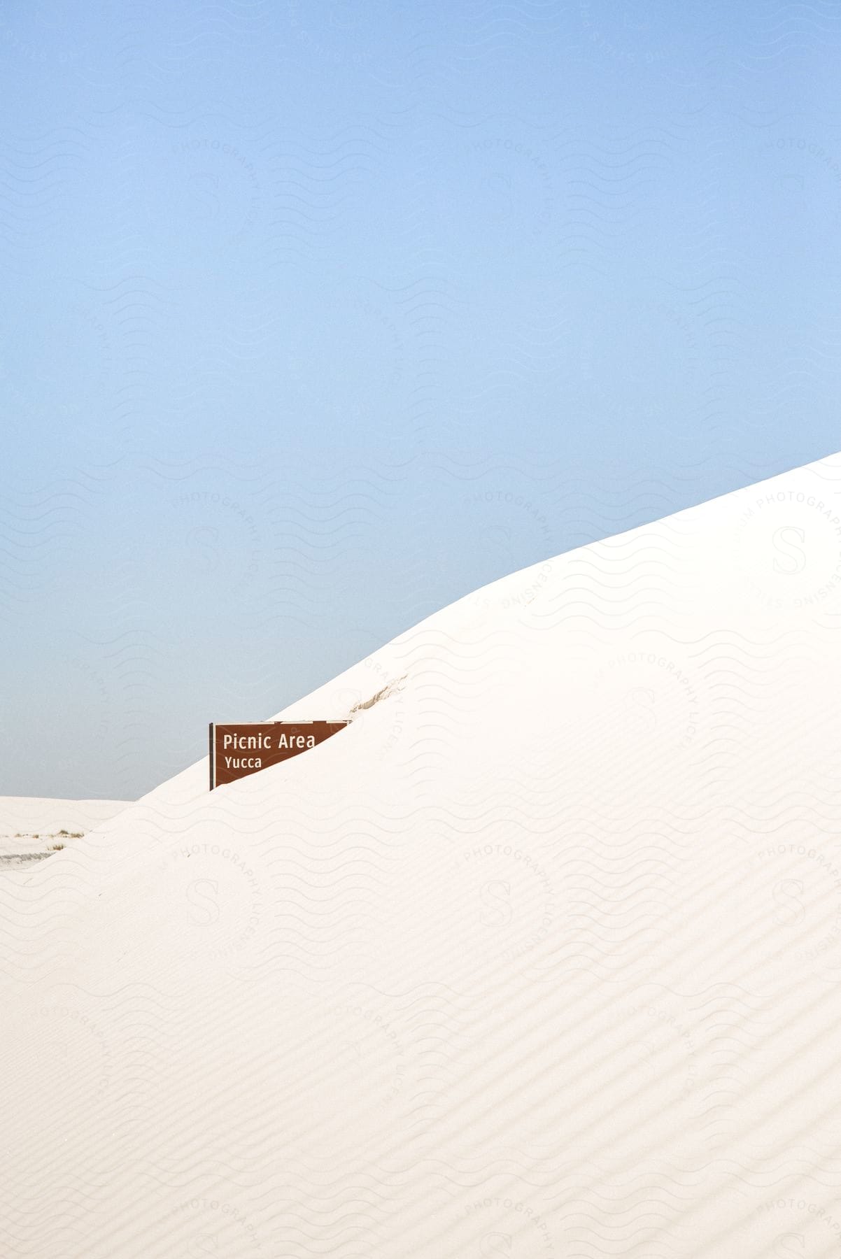 A sunny day with sand on a hill