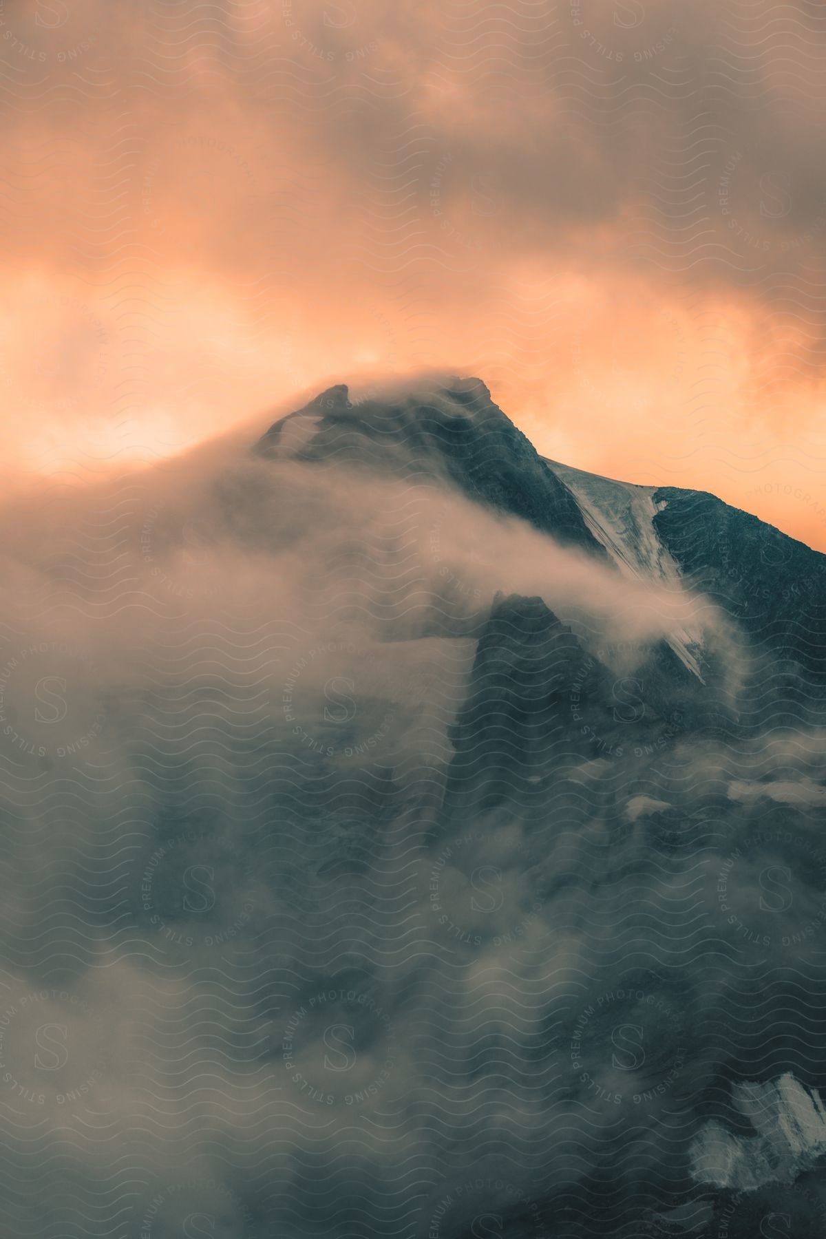 Mountain tops covered in fog