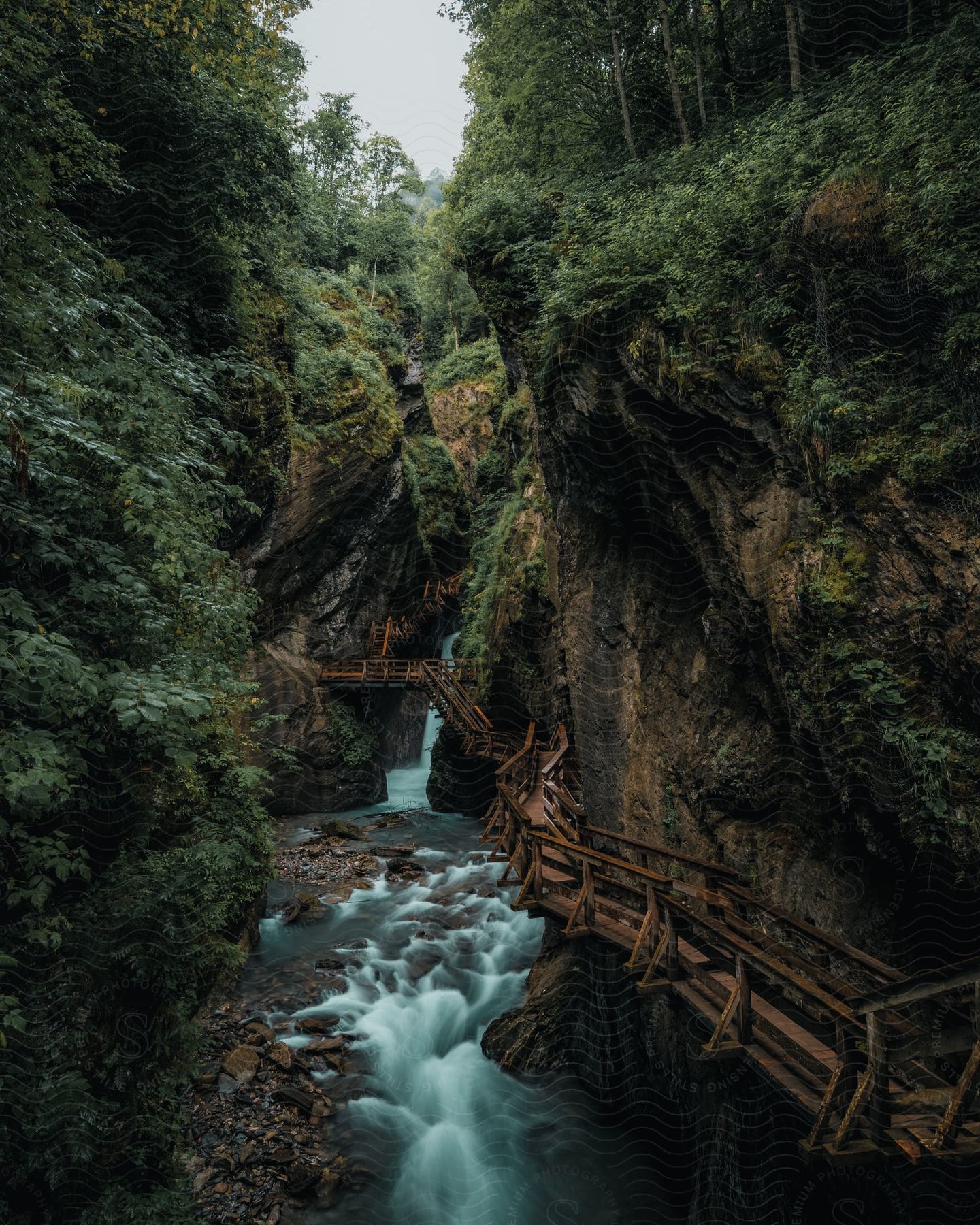 Upstream gorge carved by the kapruner ache river in the klamm gorge