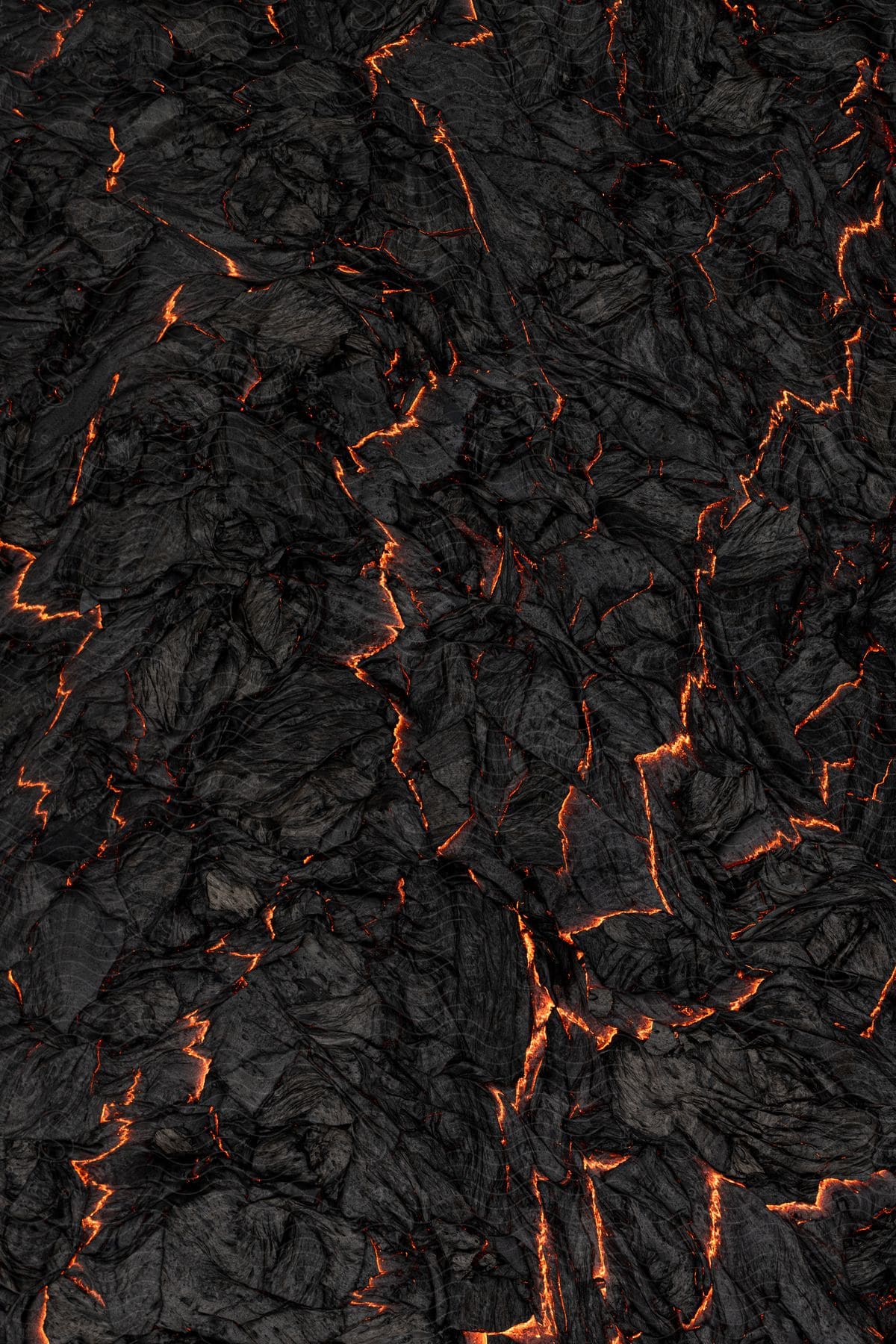 Aerial view of fissure vents in a volcano