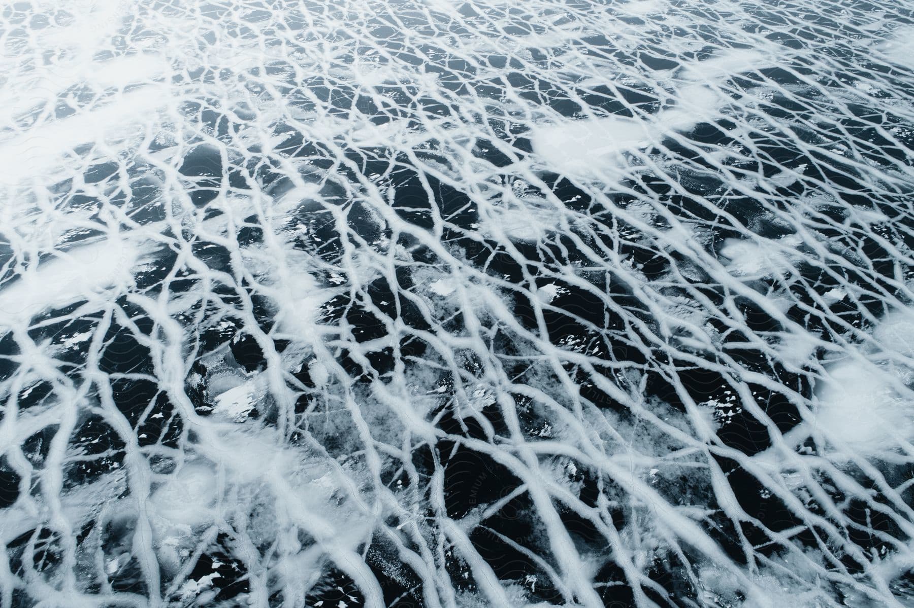 Close up of textured frozen sea ice