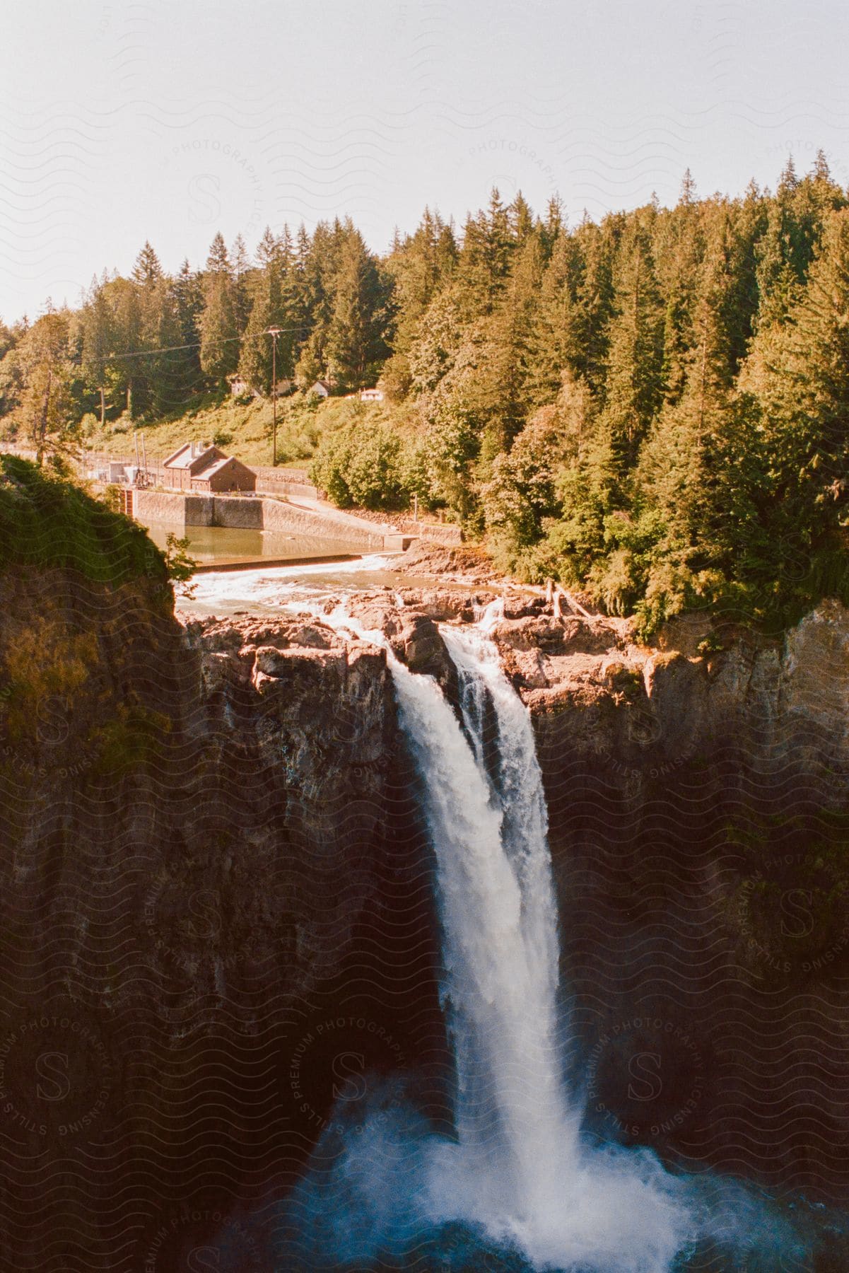 A tranquil waterfall in the pacific northwest wilderness