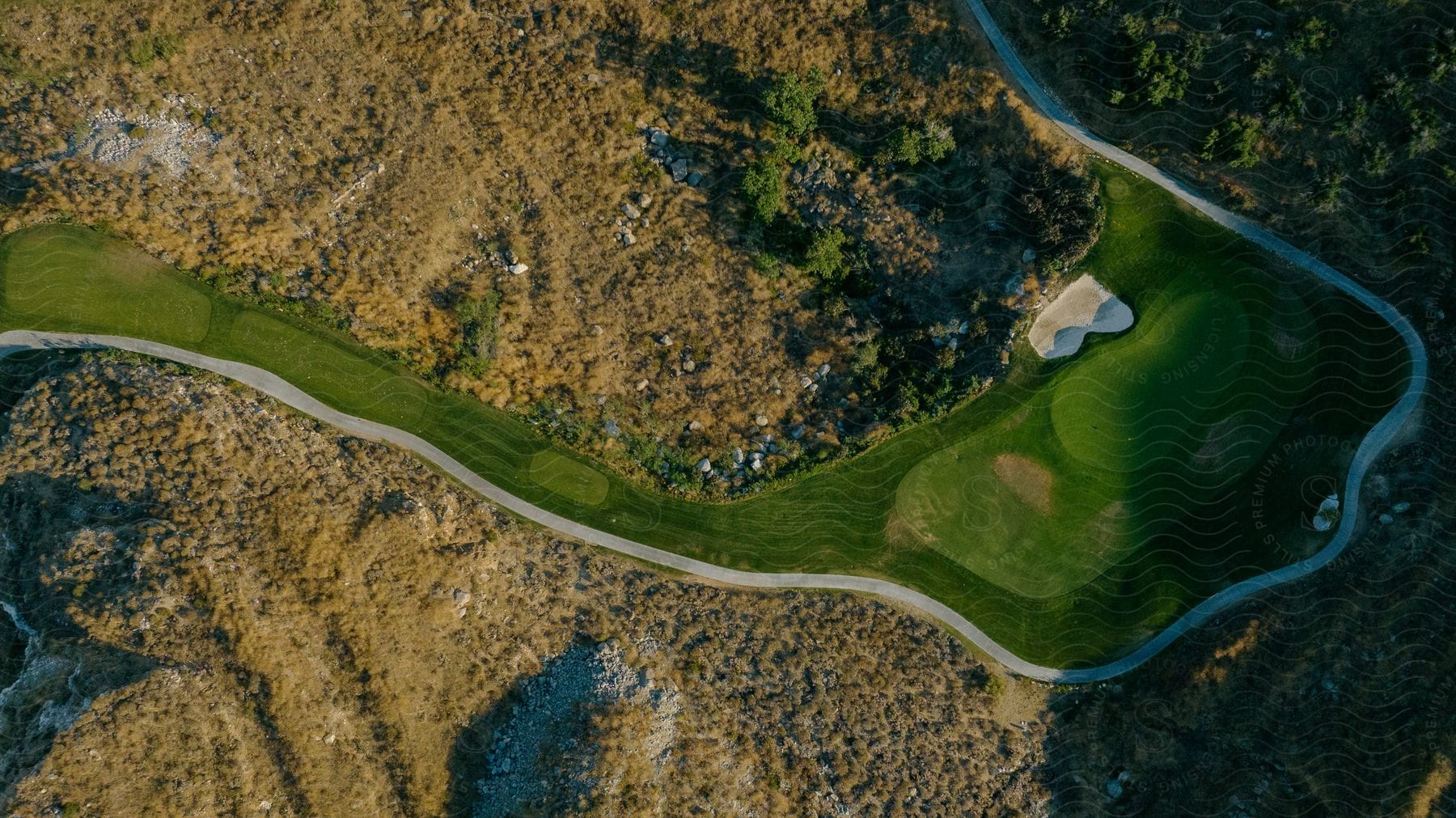 Aerial view of a golf course