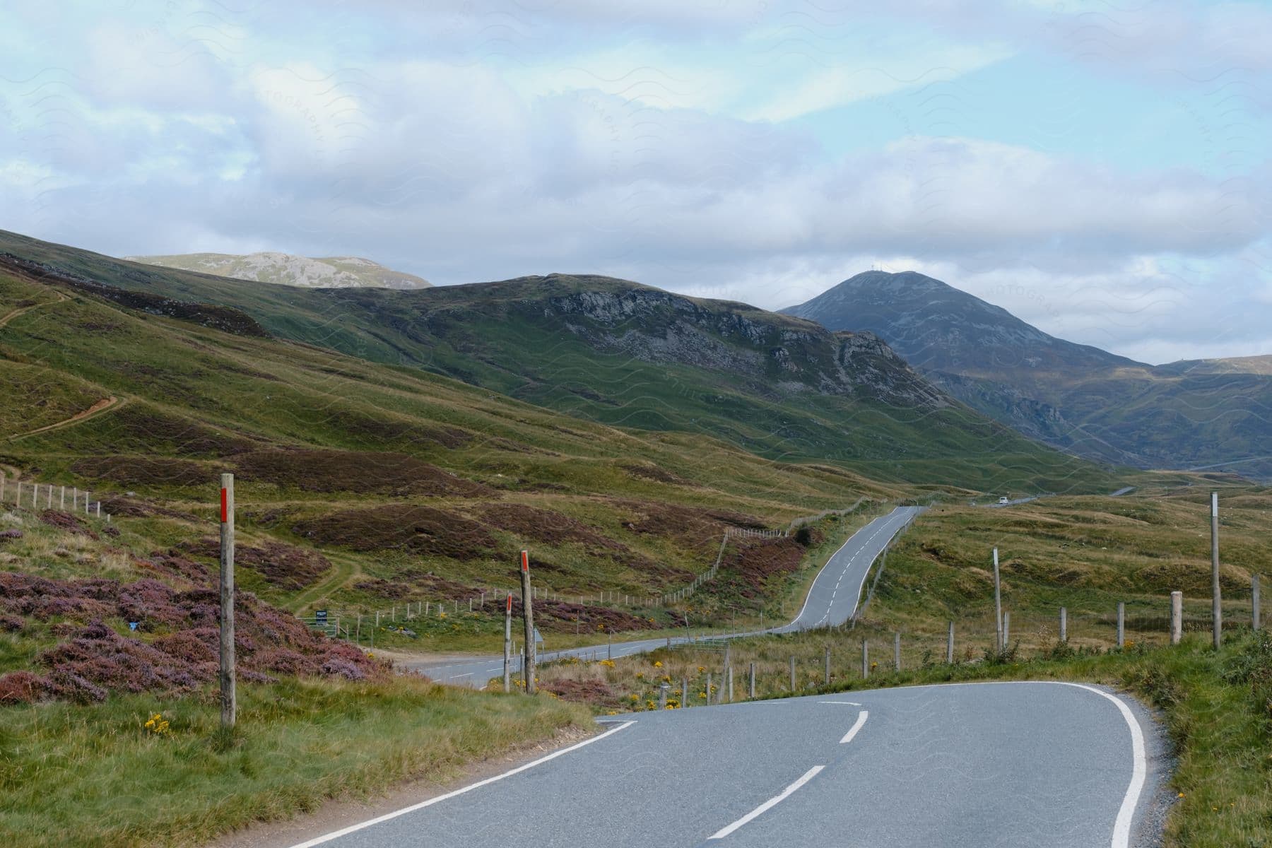 A winding road through the Highlands.