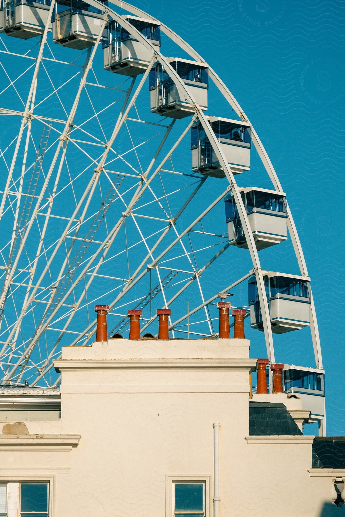 Ferris wheel close-up.