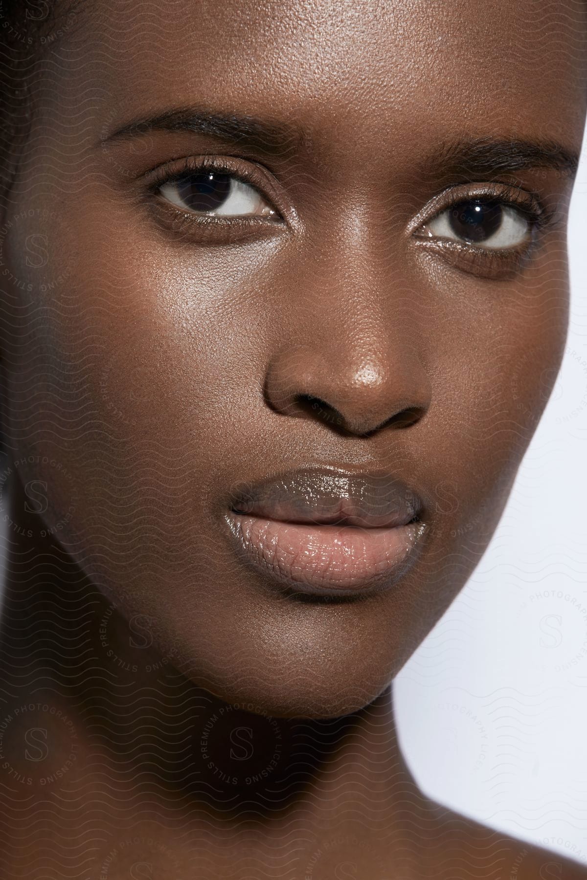 Woman poses with a focused look.