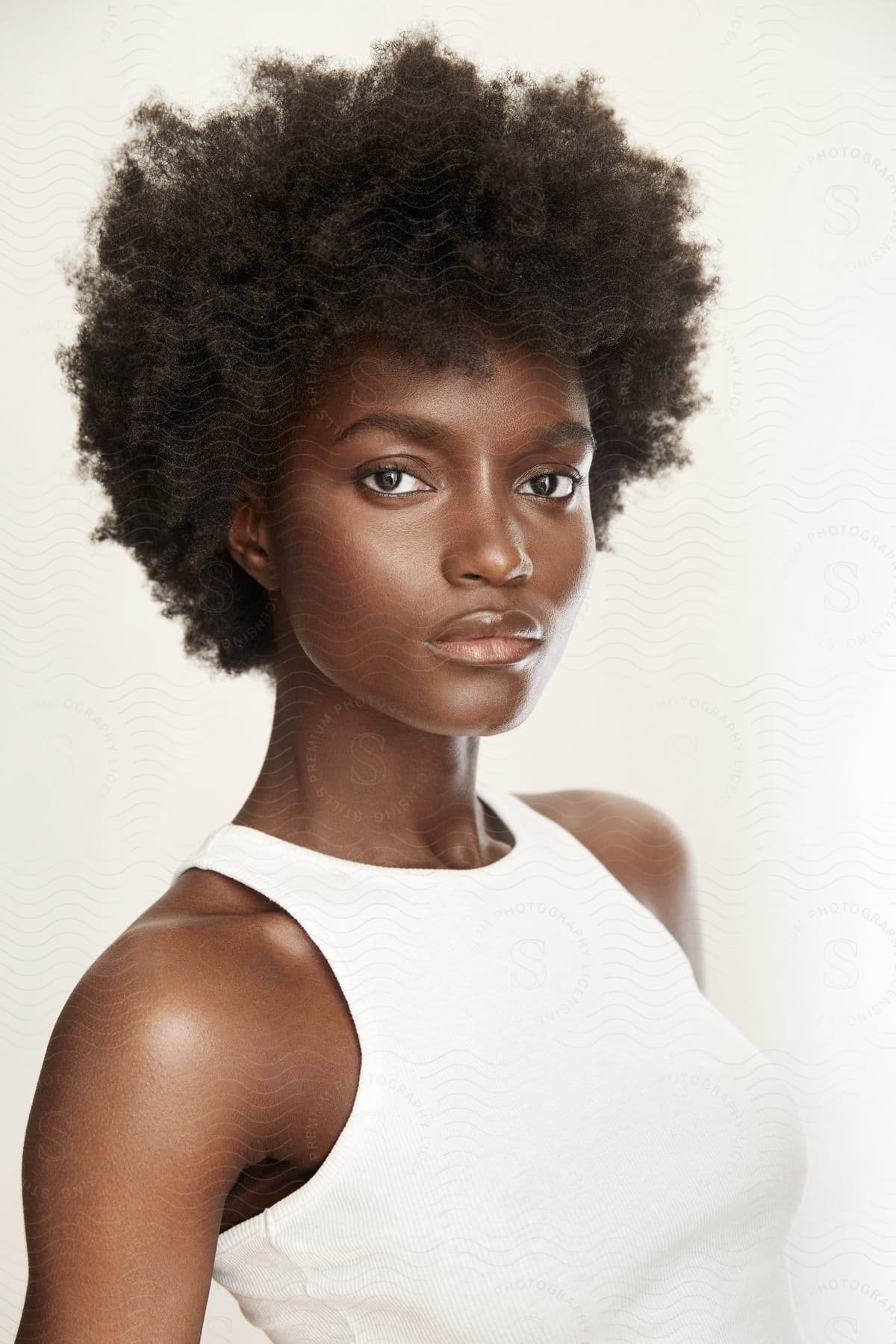 Young attractive woman with afro hairstyle
