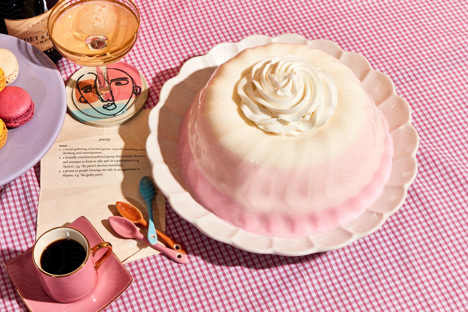 A view of some cake and dessert sitting on a table