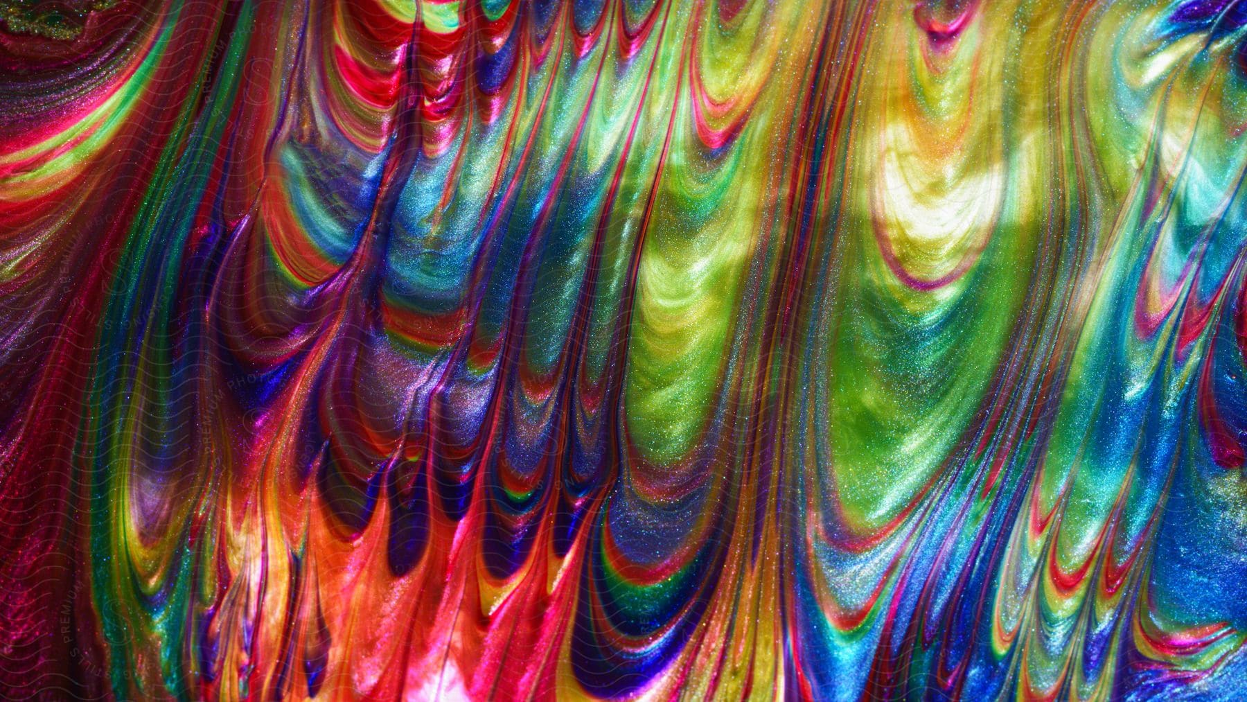 Close up of abstract colorful painting