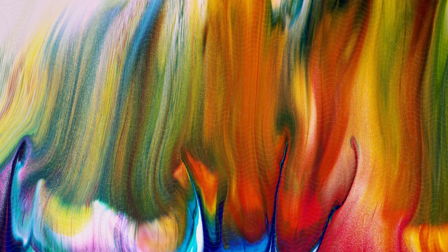 Close up of abstract colorful painting