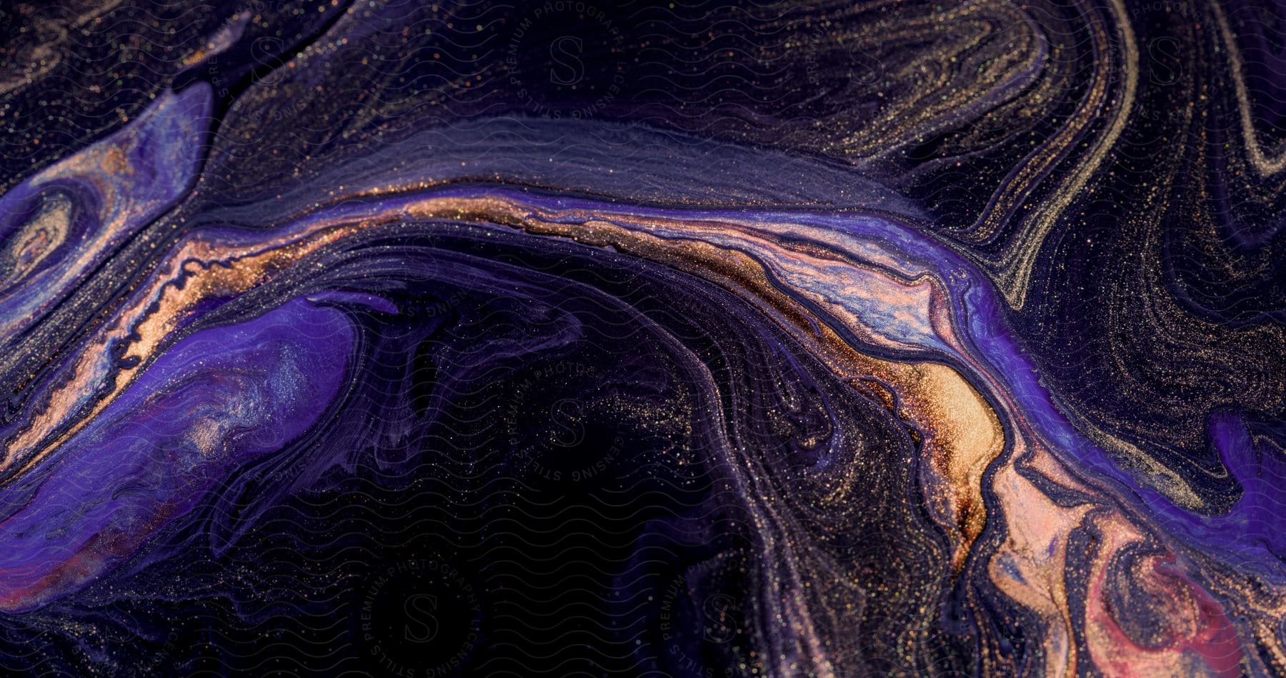 close-up of abstract river with purple hues