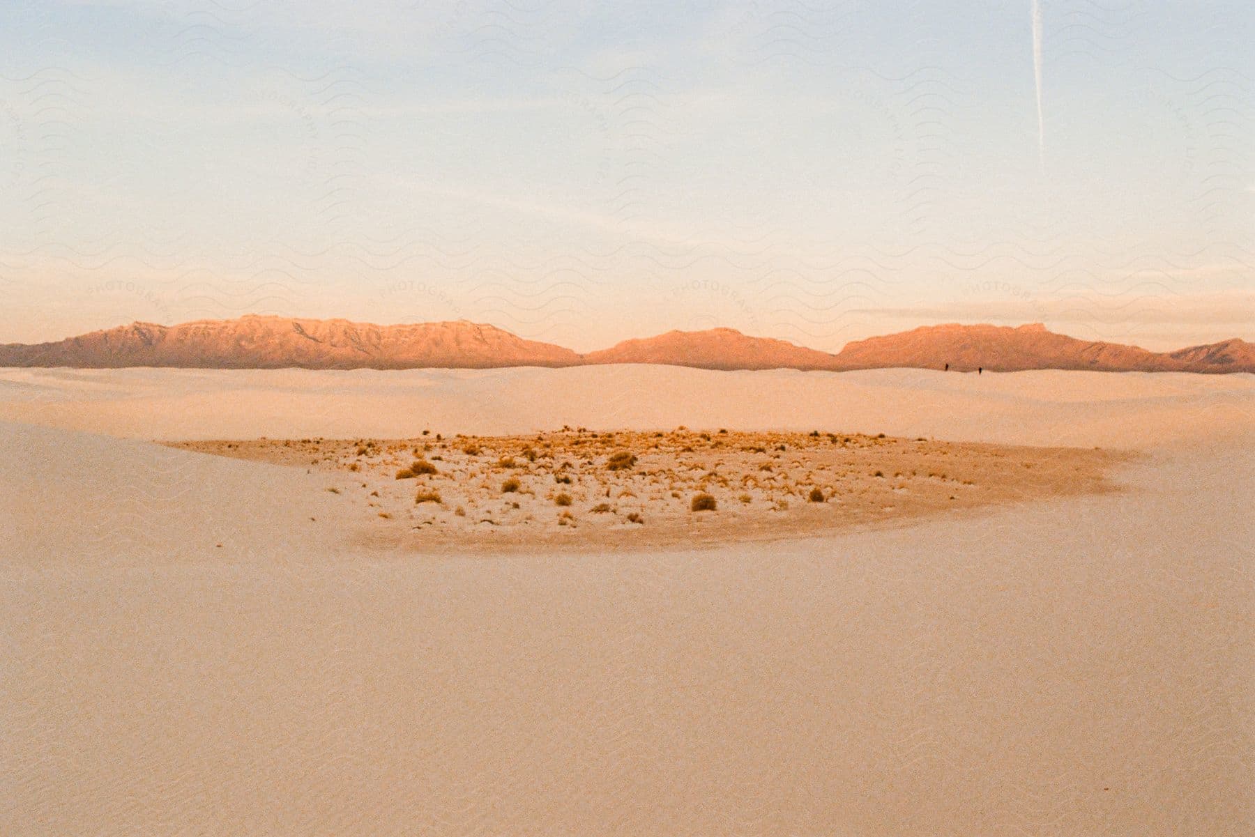 landscape of desert with distant hills