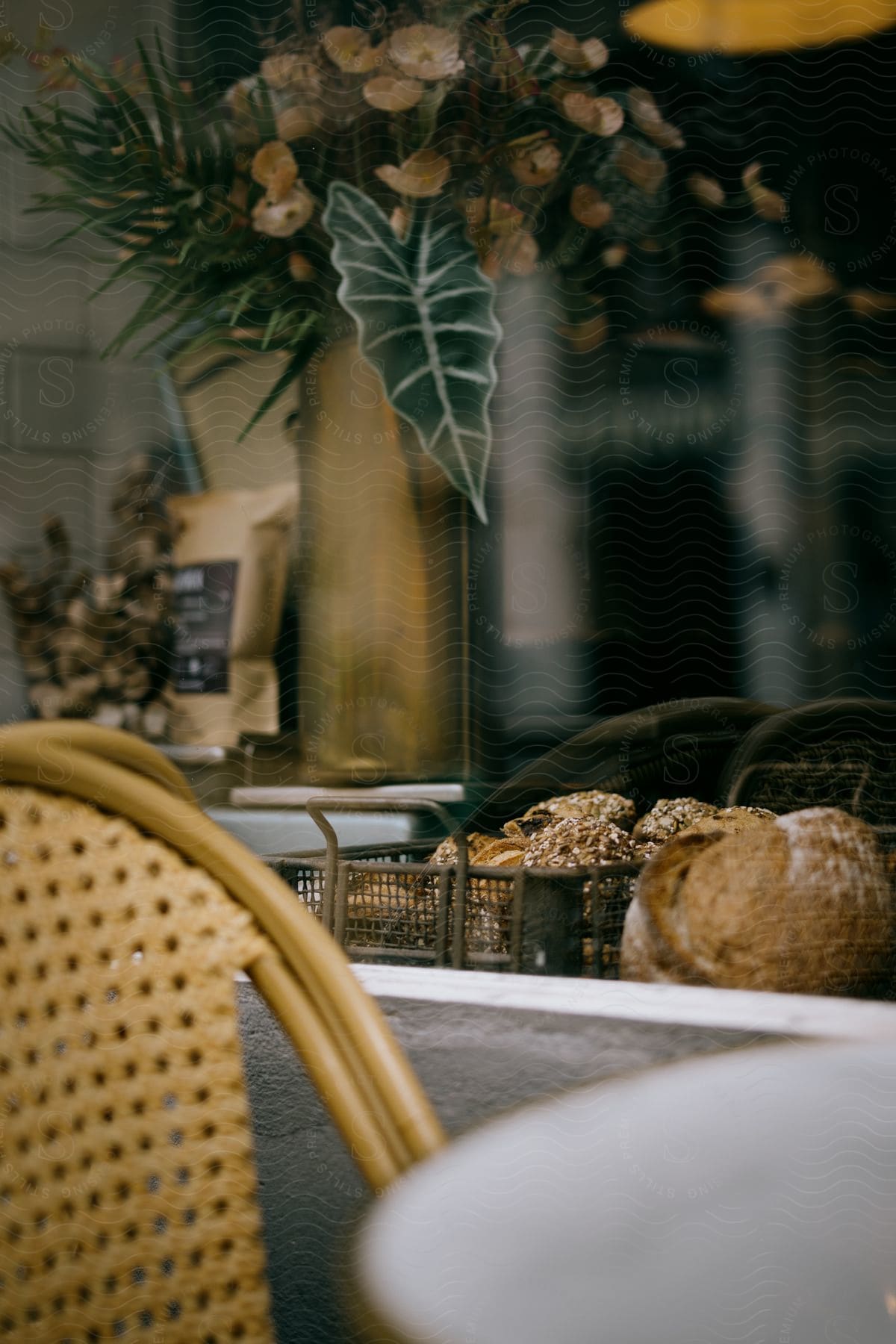 Some pastries sitting on a table at a restaurant outdoors