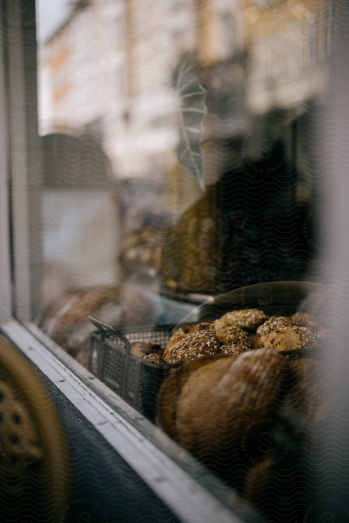 Bread in Bakery Window.