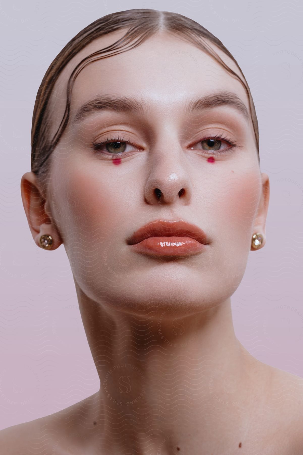 Stock photo of a young woman in make-up.