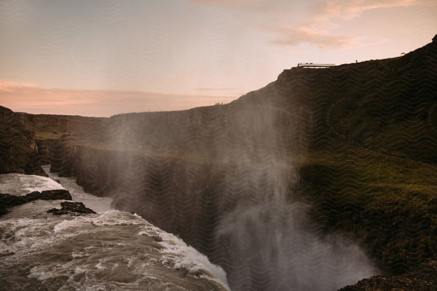 stream of water near a hill