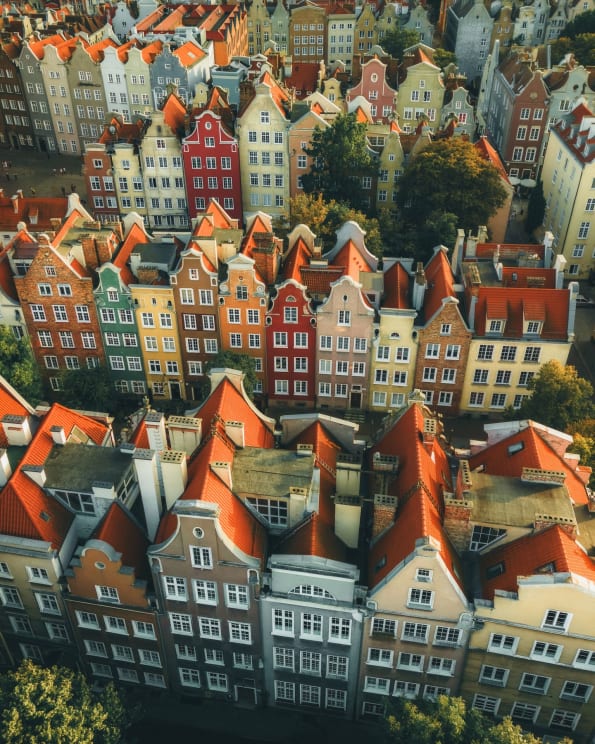 Colorful Row House Neighborhood