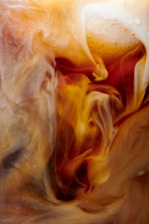 Modern Art Made Of White Smoke On Orange Canvas