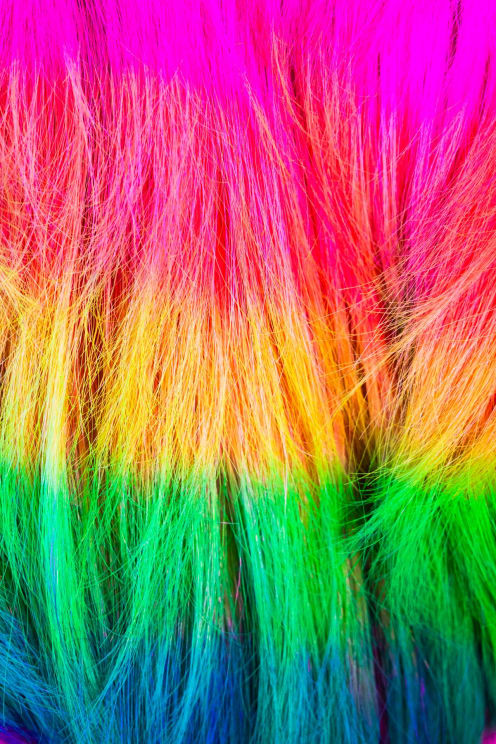 Hair With Rainbow Colored Stripes