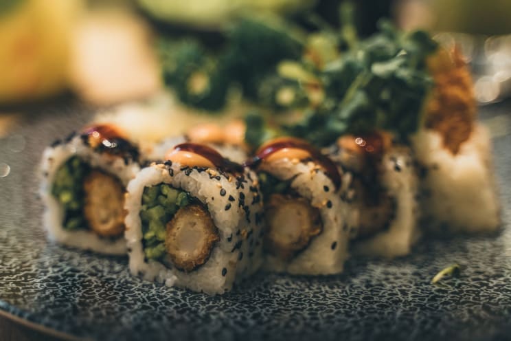 A Plate Of Sushi California Rolls