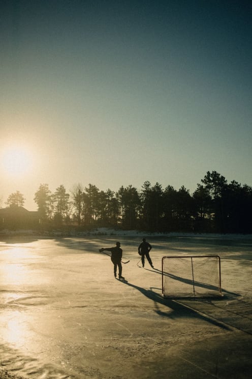 A Clip Of Two People Playing Hockey