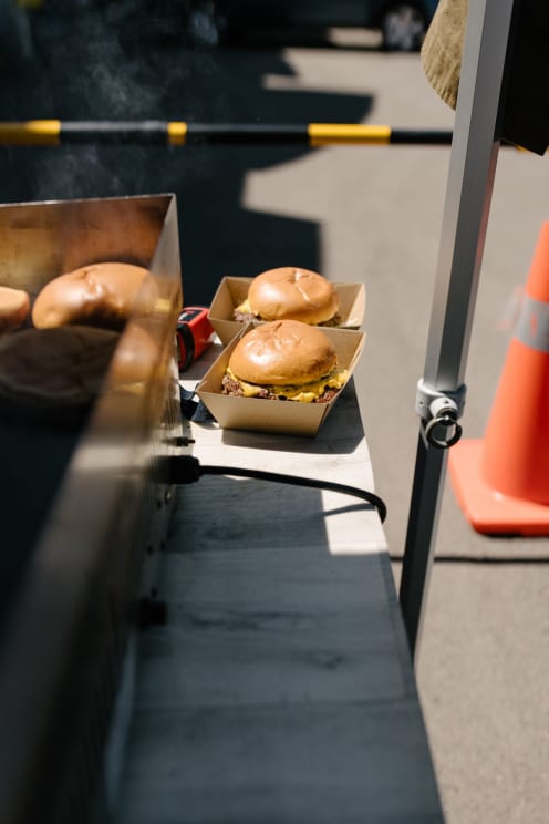 Two Fast Food Burgers In A Box