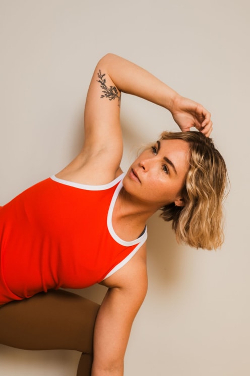 A Woman Holding A Yoga Pose