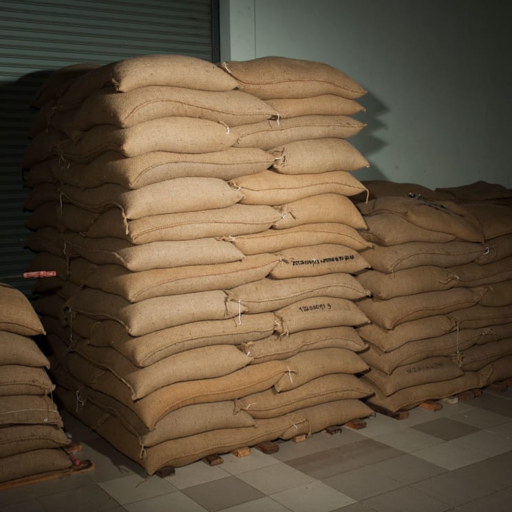 Stacked Bags Of Animal Feed