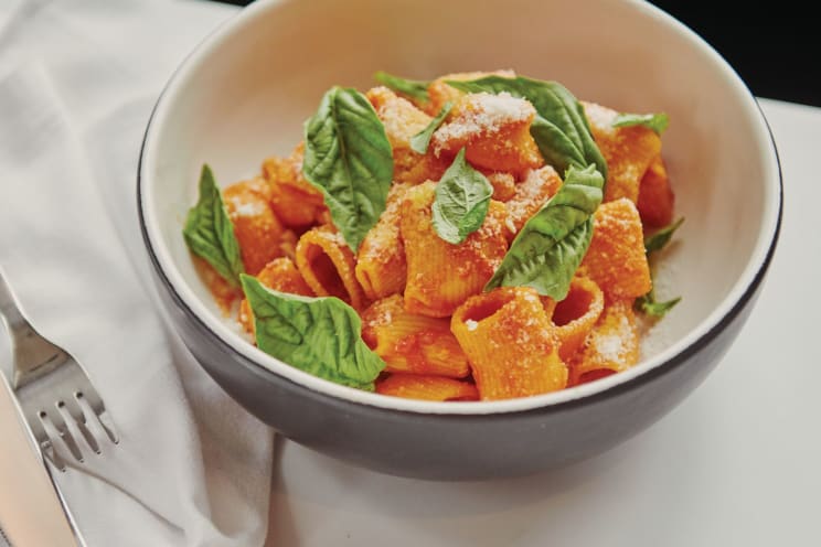 A Closeup Of Pasta In A Bowl