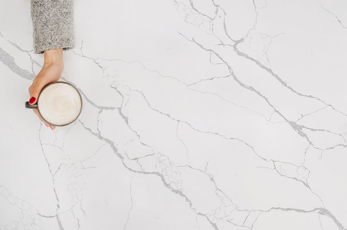 Calacatta Primo Quartz by Alleanza - StoneTrash