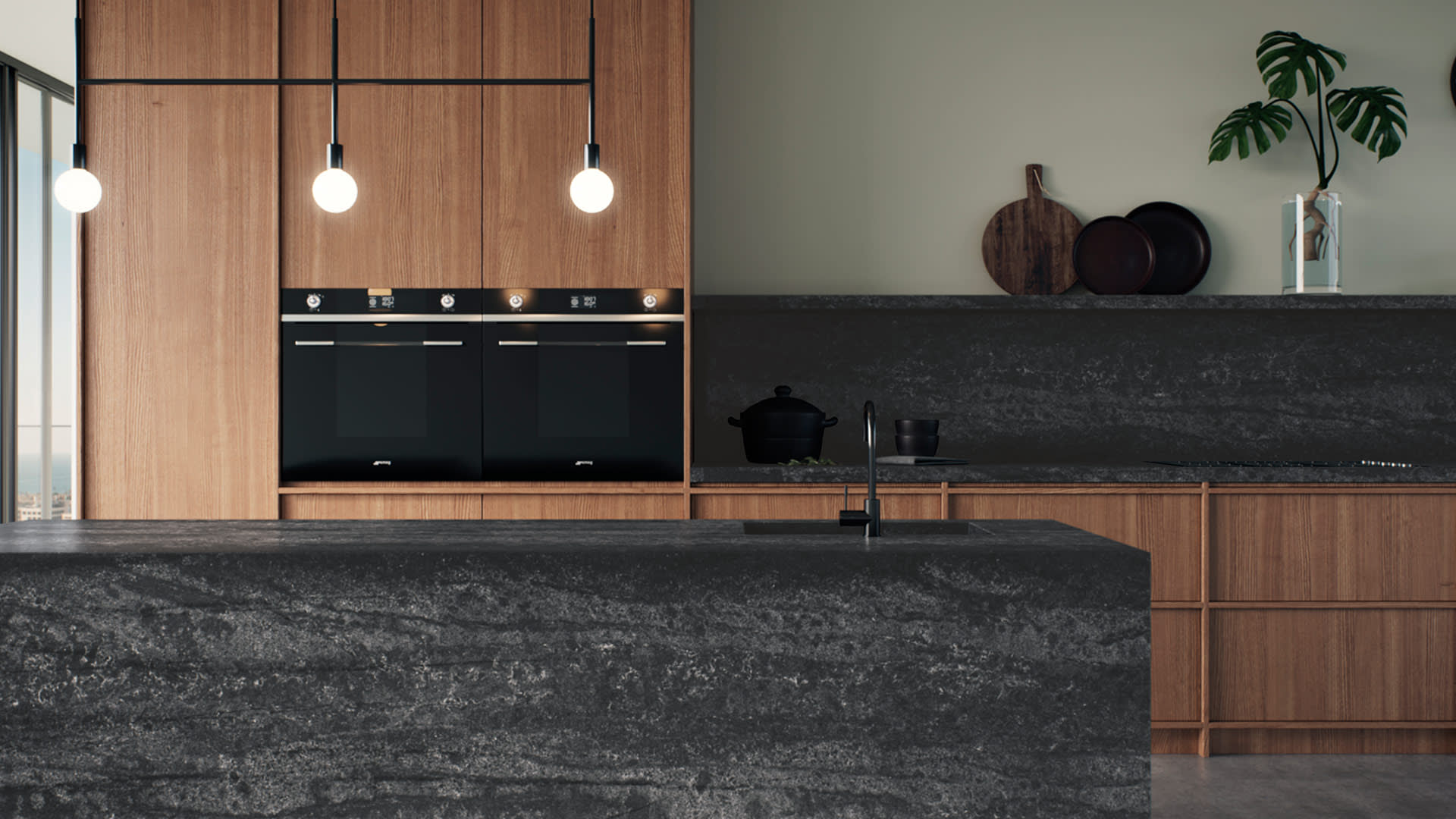 5810 Black Tempal Quartz by Caesarstone - StoneTrash