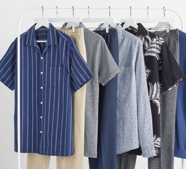 Rail full of men’s clothing
