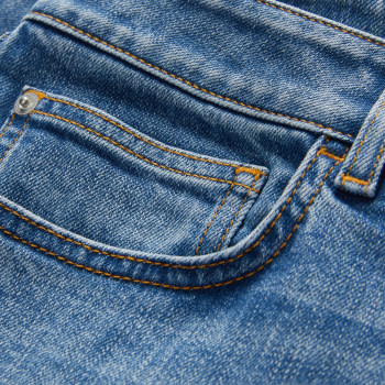Close up of the pocket on a pair of jeans