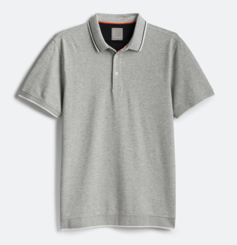 Grey short sleeved polo top