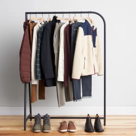 Stitch Fix men’s clothes including various jackets, shirts, pants and shoes.