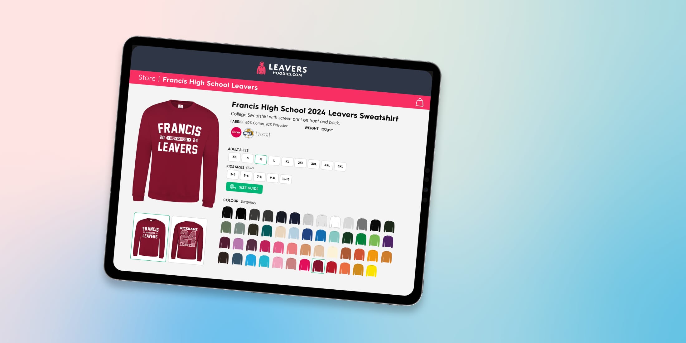 Leavers sweatshirts, shirts and jumpers school online shop