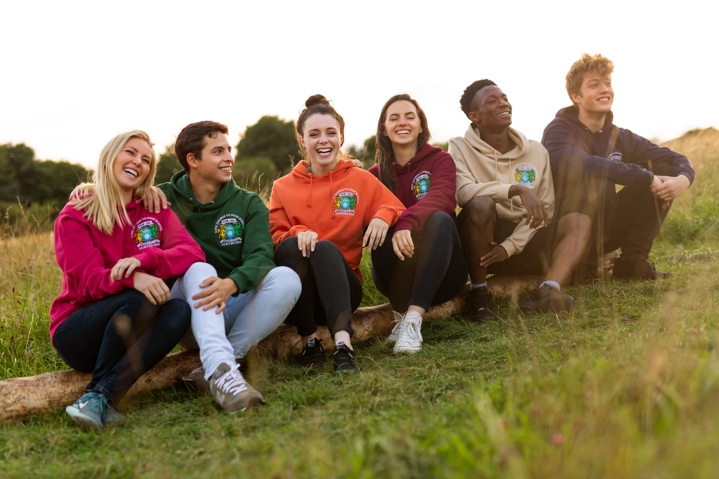 embroidered school leavers hoodies in a range of colours