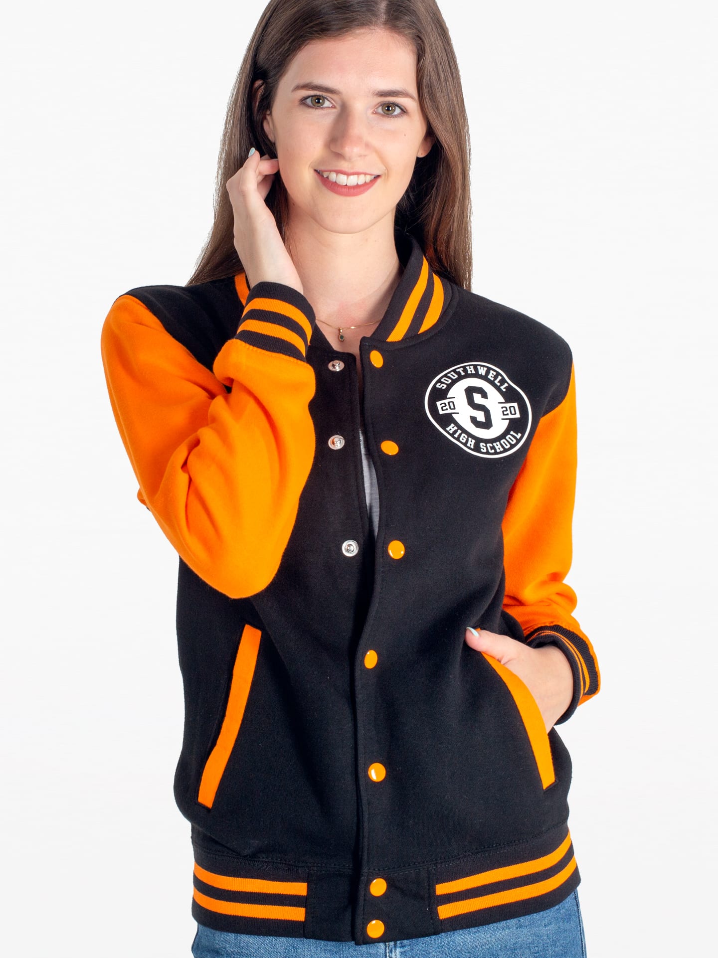 American high-school style college letterman varsity jackets