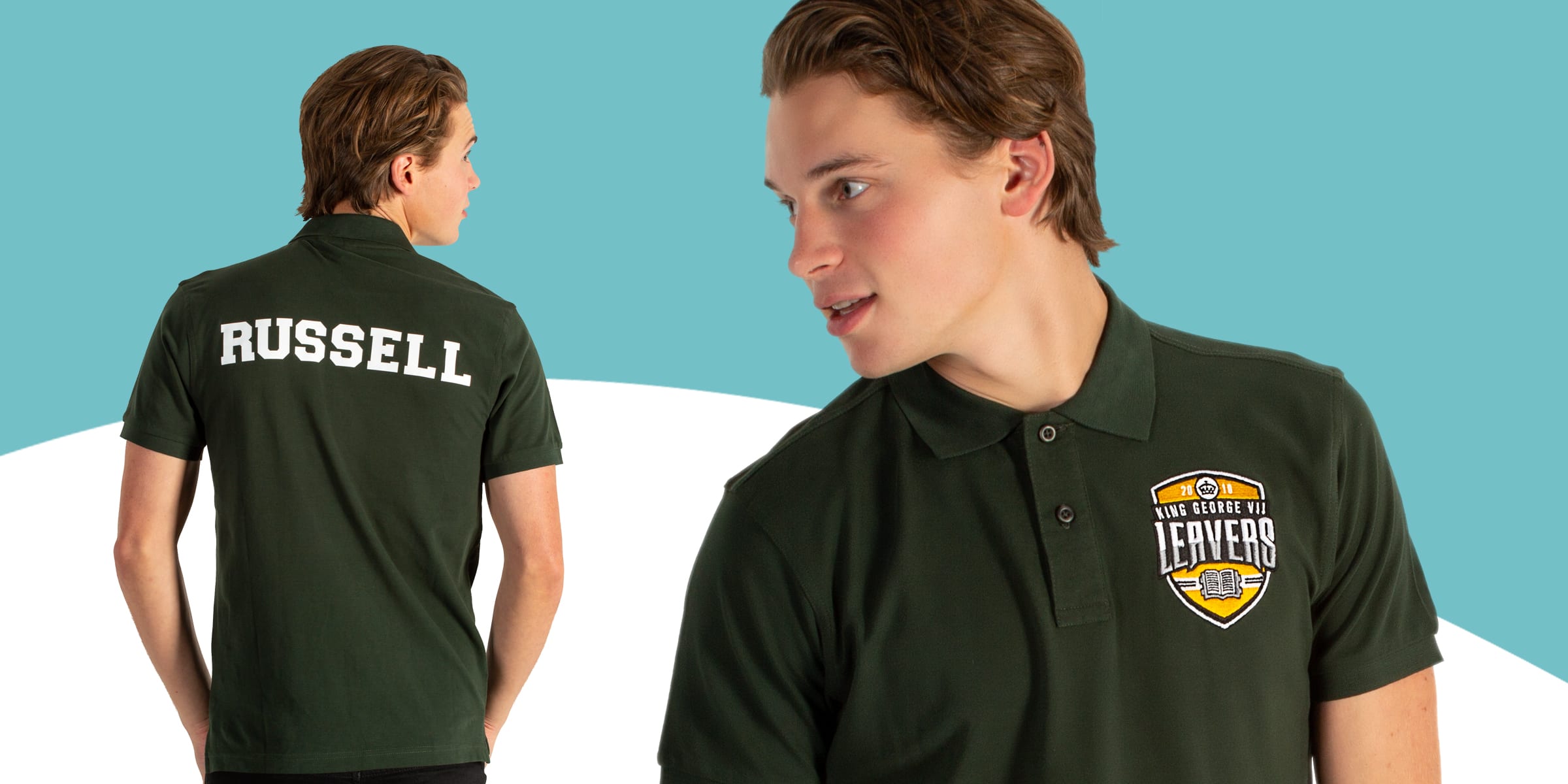Printed and embroidered logo cotton polo shirts