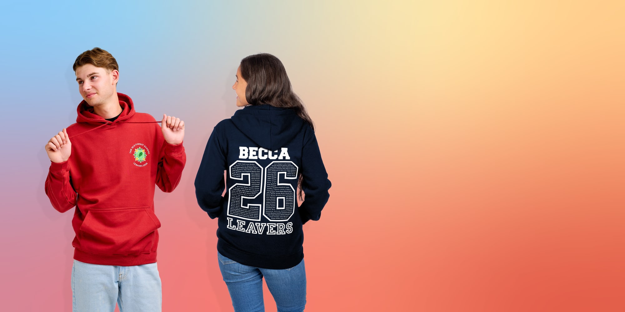 Leavers hoodies colours and styles