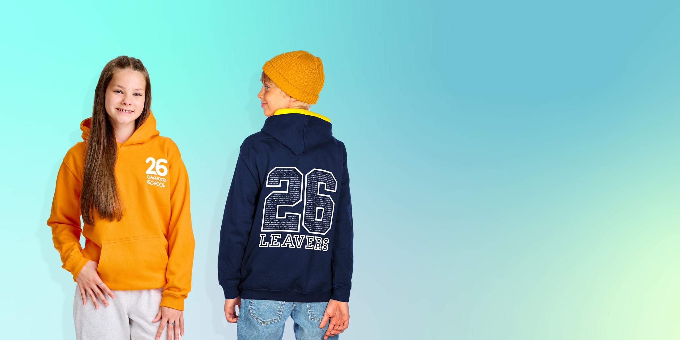 Leavers hoodies colours and styles