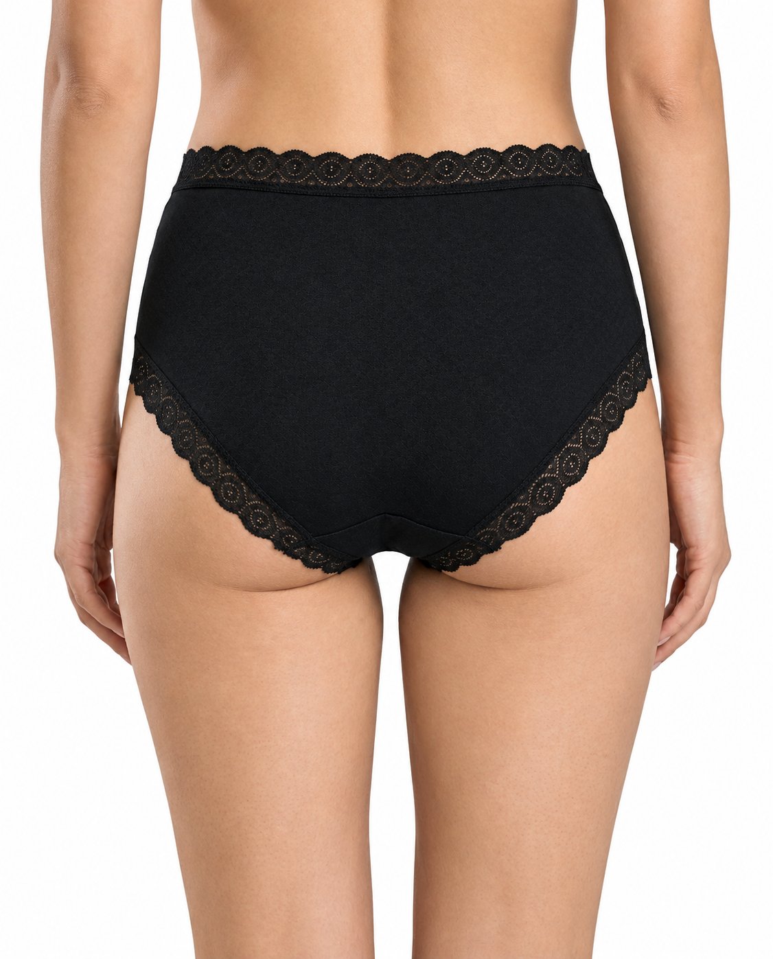Women's Black Lace Briefs – Soft Stretchable Viscose Panty - Black Lace High-Waisted Briefs (5)