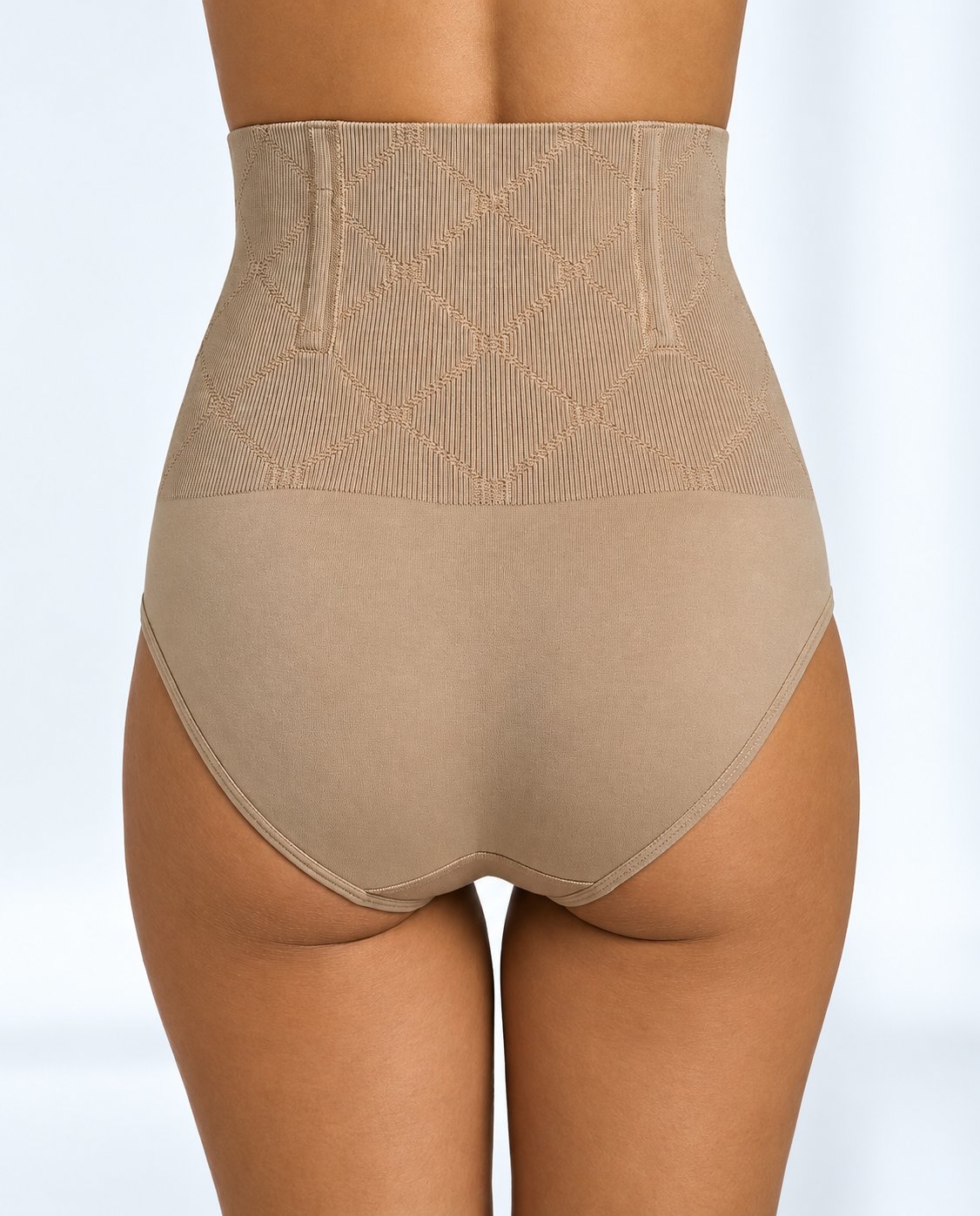 High Waisted Tummy Tucker Shapewear for Women Skin - Beige High-Waisted Textured Shapewear